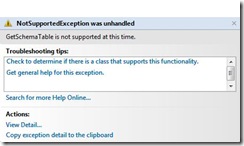 GetSchemaTableException