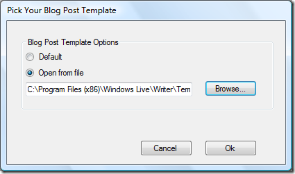 Blog Post Template Windows Live Writer Plugin