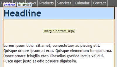 dragging in Design view to set margin-bottom property