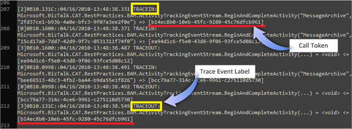 Tracing Log Sample