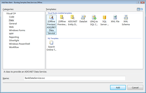 Occasionally Connected ADO.Net Data Service with “Astoria Offline” Preview