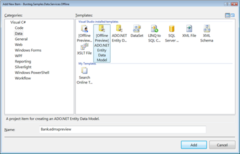 Occasionally Connected ADO.Net Data Service with “Astoria Offline” Preview