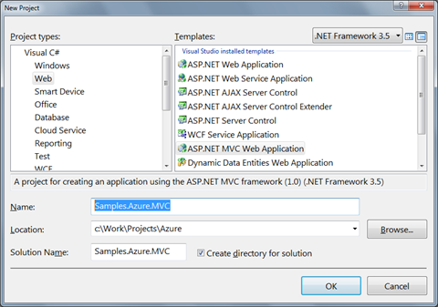 ASP.Net MVC Web Role Windows Azure