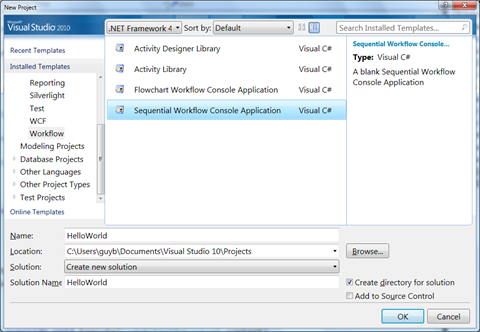 WF 4.0 Hello World Sequential Workflow