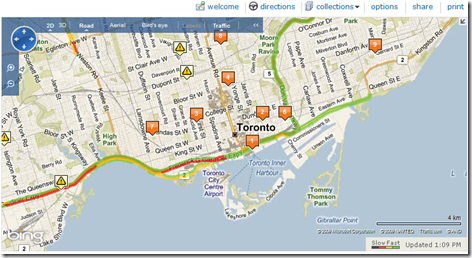 realtime traffic Bing search result image
