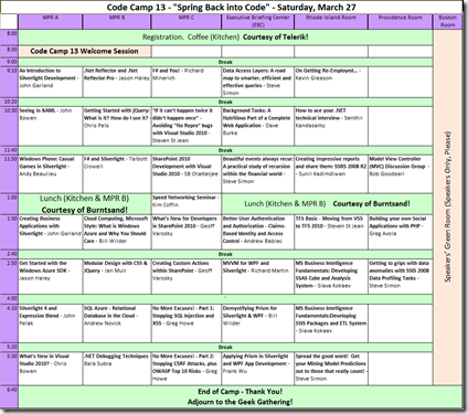 CC13 Schedule