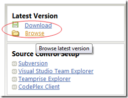 Browse / Download Latest Source Code Version 
