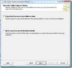 Table Copy or Query