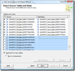 Select Source Tables