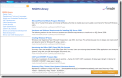 MSDN Lightweight