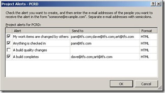 TFS Project Alerts