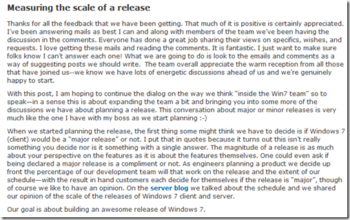 E7-Scale of a Release