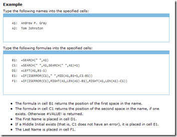 Parse name functions