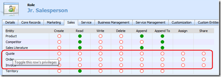 Security Role Settings