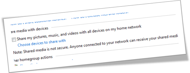 Enabling Homegroup sharing of devices such as photo frames, game consoles, and media receivers.