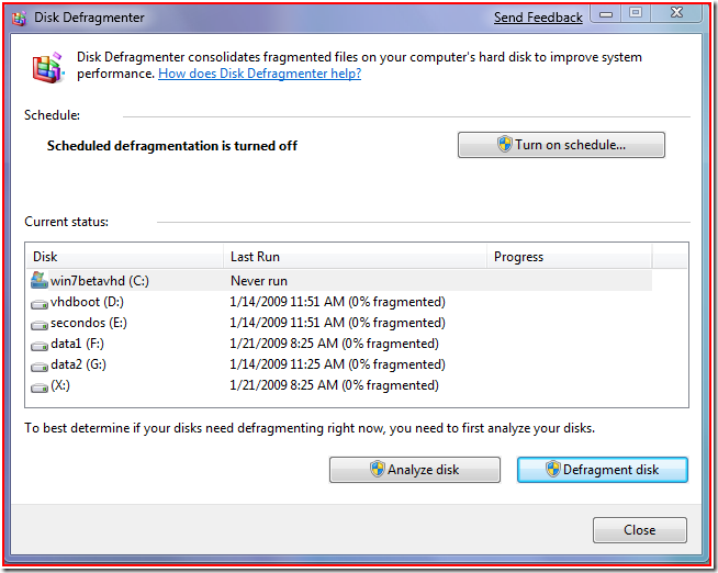 New Windows 8 Defrag User Interface