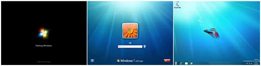 Windows 7 boot animation.