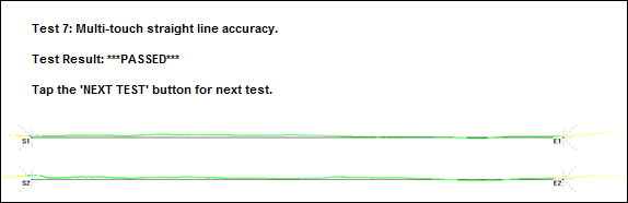 Figure 1: A passing line accuracy test from the Windows 7 Touch logo test tool