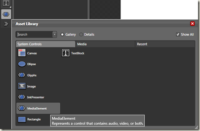 Asset Library de Expresion Blend para Silverlight con MediaElement