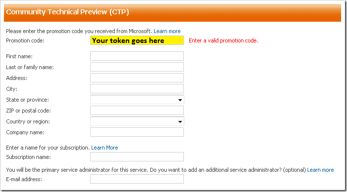 Billing CTP Signup