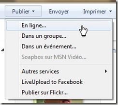 Pour envoyer vers Live Spaces