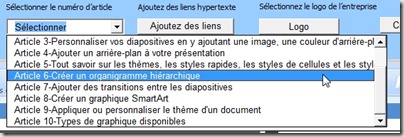 Sélectionnez l'article