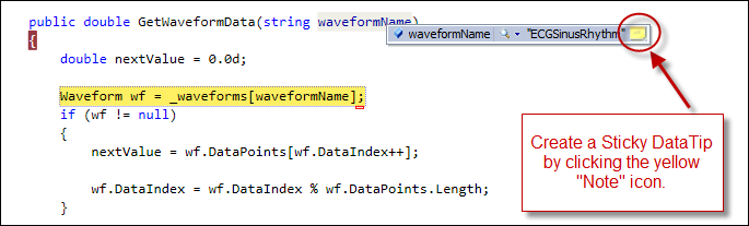 How to create a Sticky DataTip