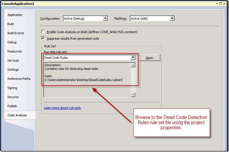 Applying a rule set.