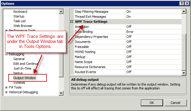 WPF Trace Settings