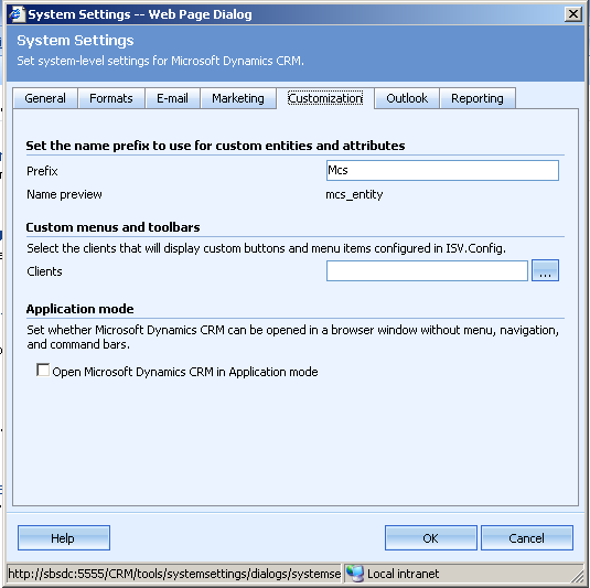 CRM System Settings and customization