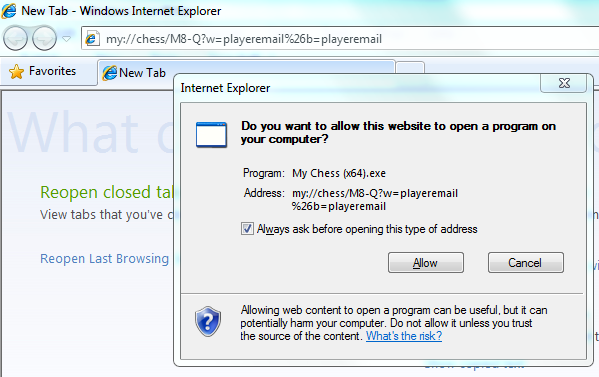 IE Confirmation dialog