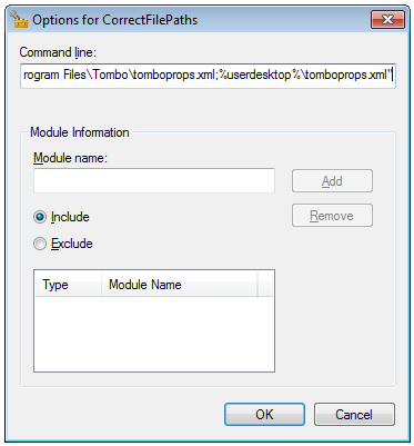 CorrectFilePaths parameters