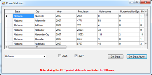 Sample Windows Forms client application