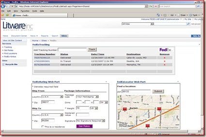 FedEx Shipping - sharepoint