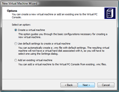 New Virtual Machine Wizard