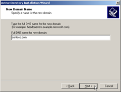 Active Directory Installation Wizard