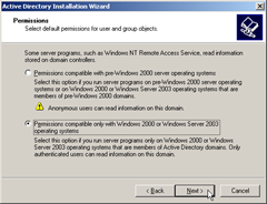 Active Directory Installation Wizard