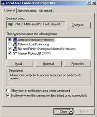 Local Area Connection Properties