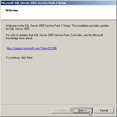 SQL Server Service Pack 2 Setup