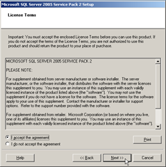 SQL Server Service Pack 2 Setup