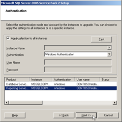 SQL Server Service Pack 2 Setup