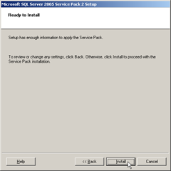 SQL Server Service Pack 2 Setup