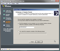 Workgroup or Computer Domain