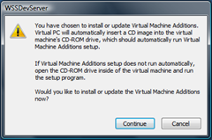 Install VM Additions Continue