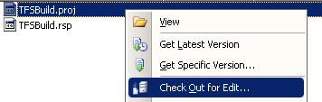Check Out TFSBuild.proj