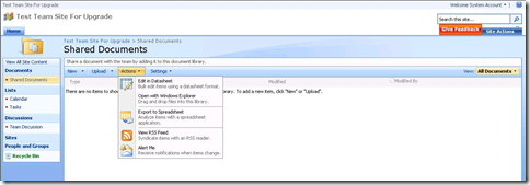 IE6 vs IE7 - Team Site NO Visual Upgrade 2