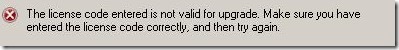 Invalid License Key