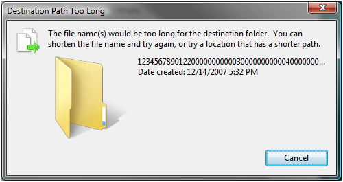 Destination Path Too Long