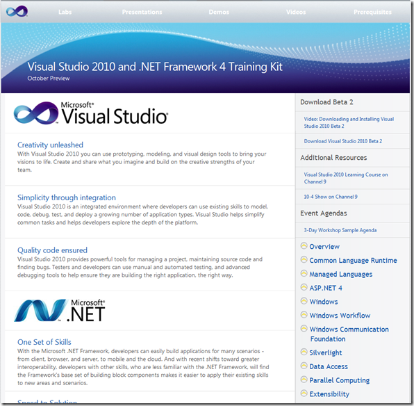 VisualStudioTrainingskit