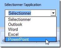 Sélectionnez l'application